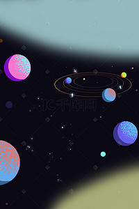 纵深空镜背景图片_深空宇宙星系科幻卡通背景图