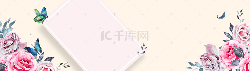 淘宝女王节背景图片_春季清新白色电商海报背景