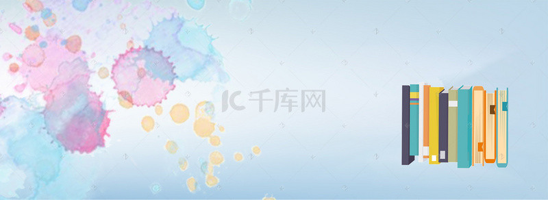 宣传单夏季背景图片_夏季招生书本热气球蓝色背景