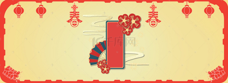 新年标题背景图片_复古风春节签名背景