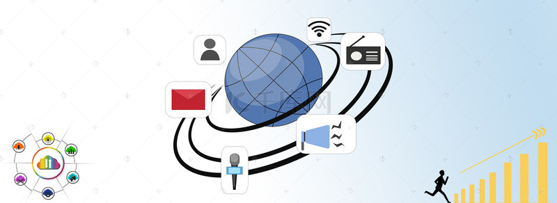 电子商务背景素材背景图片_网络科技全球商务背景