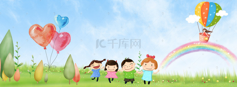 孩子童趣背景图片_儿童节banner
