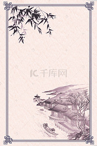 中国传统边框纹理背景图片_灰色创意传统绘画背景