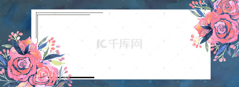 欧美时尚背景图片_简约欧美服装花卉banner