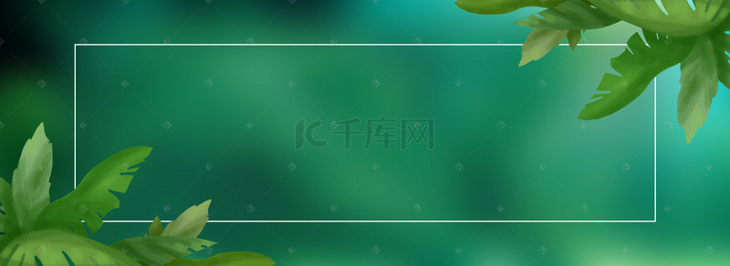 护肤品绿色背景背景图片_天猫夏季绿色banner背景
