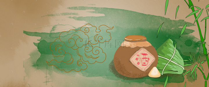 促销粽子背景图片_端午节促销中国风传统节日背景
