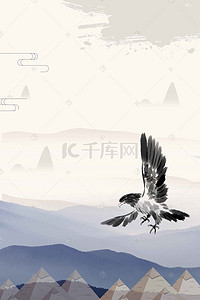 鸿鹄展翅背景图片_创意大气励志雄鹰展翅