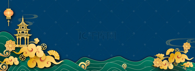 中式海报边框背景图片_新式简约大气中国风边框背景