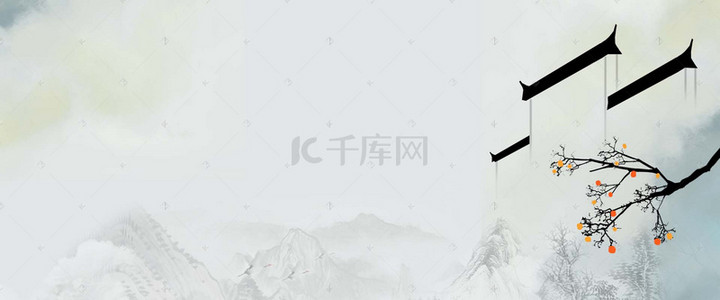 清明节绿色中国风食品古建筑banner