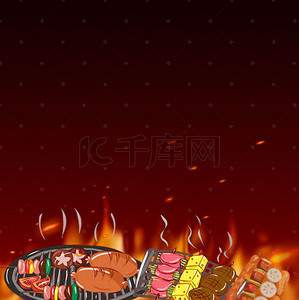 男发型韩式背景图片_韩式可爱烧烤店BBQ海报招贴矢量背景素材
