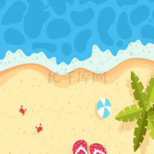 沙滩防晒霜背景图片_夏日海边沙滩防晒霜PSD分层主图背景素材