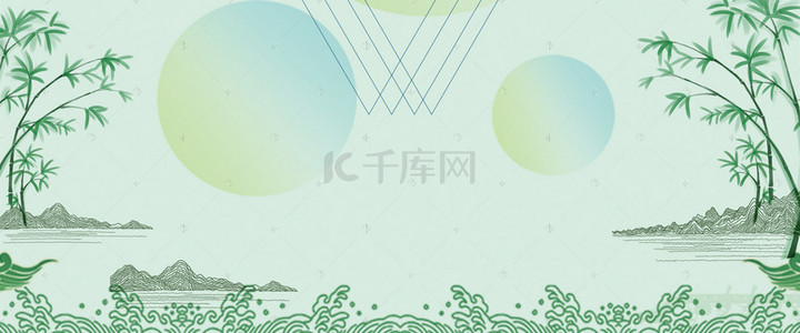 简约中国风端午背景图片_午节简约小清新淘宝促销banner