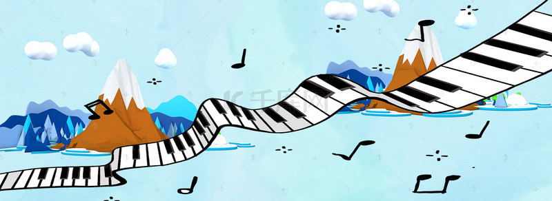 钢琴音符背景背景图片_梦幻钢琴音符海报背景素材