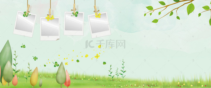 banner相框背景图片_照片框清新文艺banner