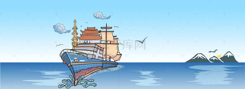 帆船企业大气背景背景图片_大气航海平面广告