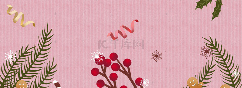 圣诞麋鹿背景图片_双旦卡通粉色banner