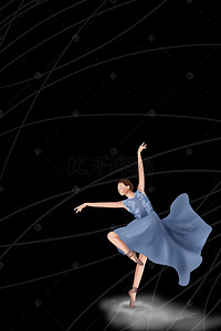 舞蹈唯背景图片_黑色舞蹈唯美海报