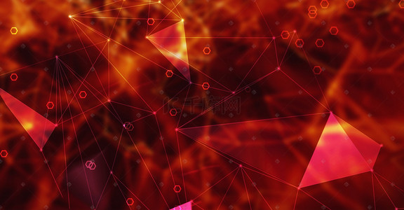 智能科幻海报背景图片_红色简约科技线条抽象背景