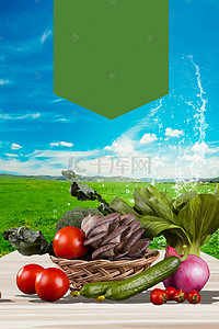 安全天然无污染绿色有机蔬菜背景海报
