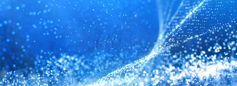 商业简洁名片背景图片_蓝色高端科技光效粒子合成背景