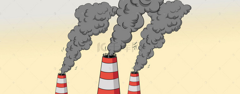 矢量工业污染排放背景广告