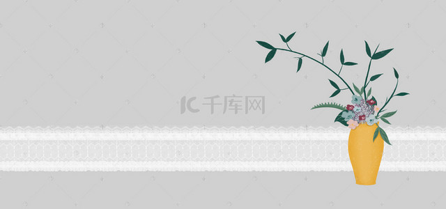 淡灰色淡雅文艺背景banner