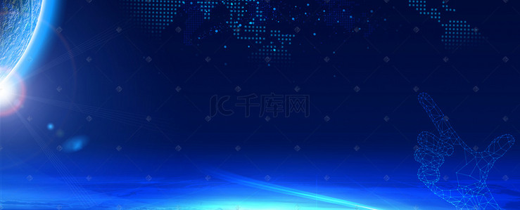科技线条手背景图片_智能科技蓝色banner