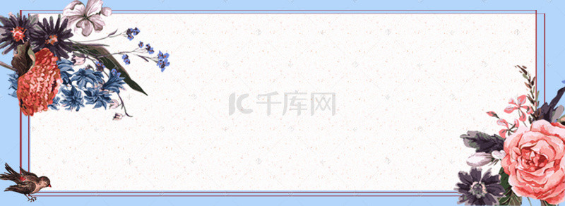 淘宝女王节背景图片_清新纹理花纹边框电商淘宝背景