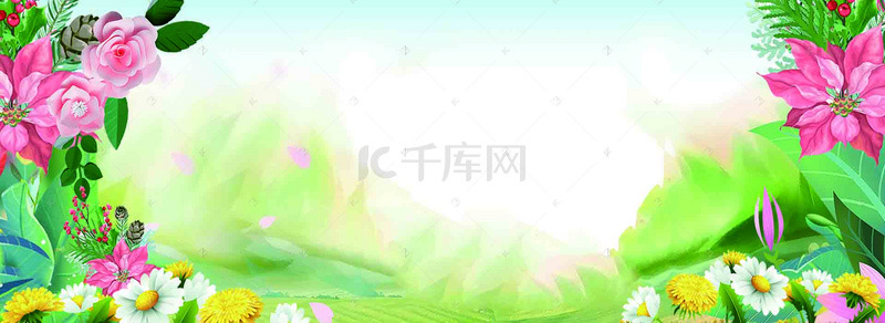 化妆品banner背景图片_春季换新banner海报背景