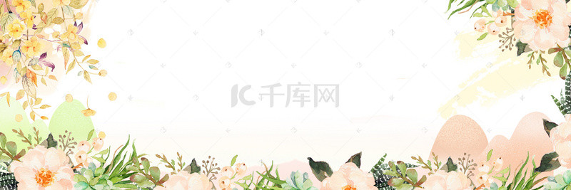 中国风水墨山背景图片_小清新花朵背景模板