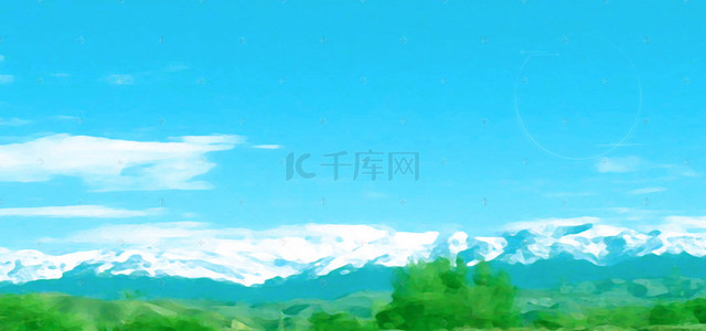 清新日系油画Banner图背景图