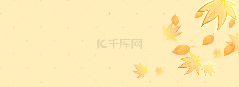 手绘树叶季节banner