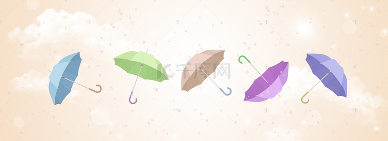 雨伞云朵背景图片_护肤产品宣传海报