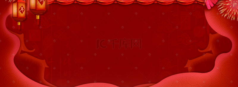 传统灯笼素材背景图片_2019传统红色开门红背景素材