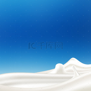 蓝色大海素材背景图片_飞溅牛奶沐浴露PSD分层主图背景素材