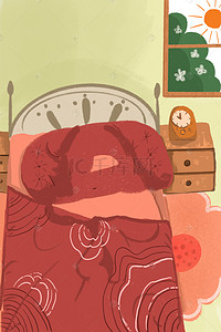 红色床上用品背景图片_卡通床上用品免抠图