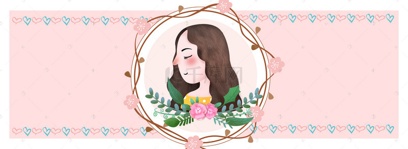 粉色手绘花背景背景图片_卡通手绘母亲节粉色电商背景