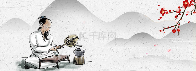 中医背景海报背景图片_古代人物背景素材