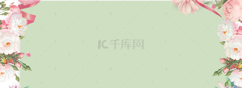 绿色大气简约背景图片_春季上新文艺几何绿banner