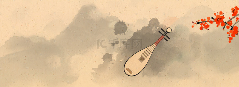 psd素材中国风背景图片_中国风古筝音乐培训海报背景素材