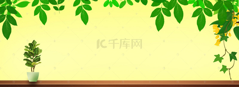 文艺小清新绿叶背景图片_秋季桂花香文艺绿叶banner