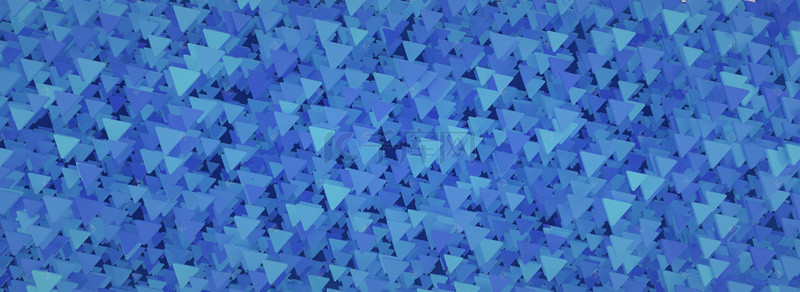 蓝色渐变科技立体背景图片_C4D蓝色三角形马赛克立体背景