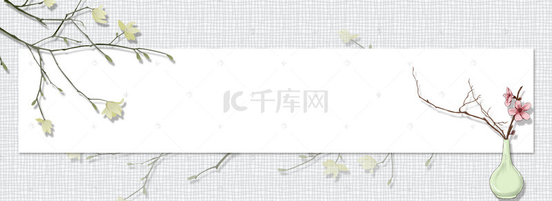 简约文艺复古黑白banner海报背景