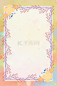 夏季树叶花朵边框背景图片