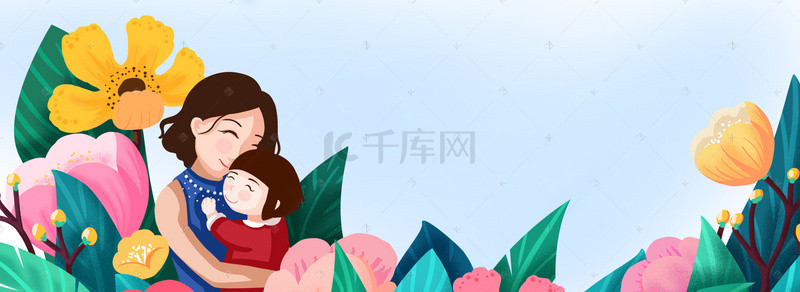 3月8日妇女节背景图片_3月8日妇女节母女边框背景