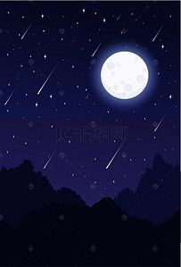 矢量背景梦幻背景图片_夜空流星深色矢量背景