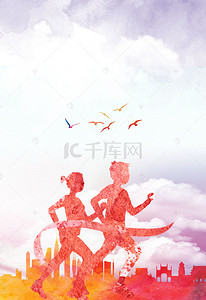 运动会人物背景图片_田径运动会海报背景素材