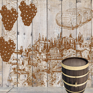 木板背景图片_复古酒窖酒桶木板背景墙背景素材