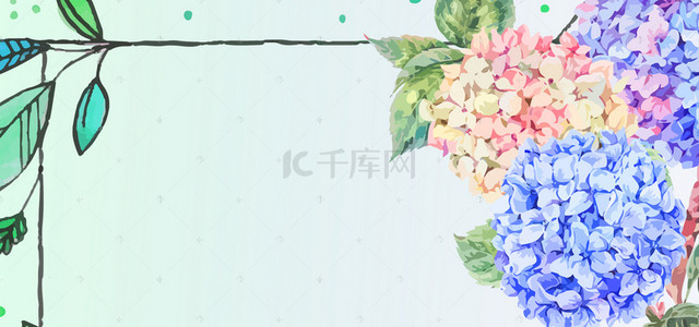 手绘请帖背景图片_手绘花朵邀请函banner