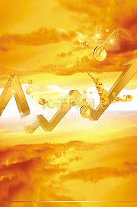 黄色金币背景图片_黄色金融经济增长